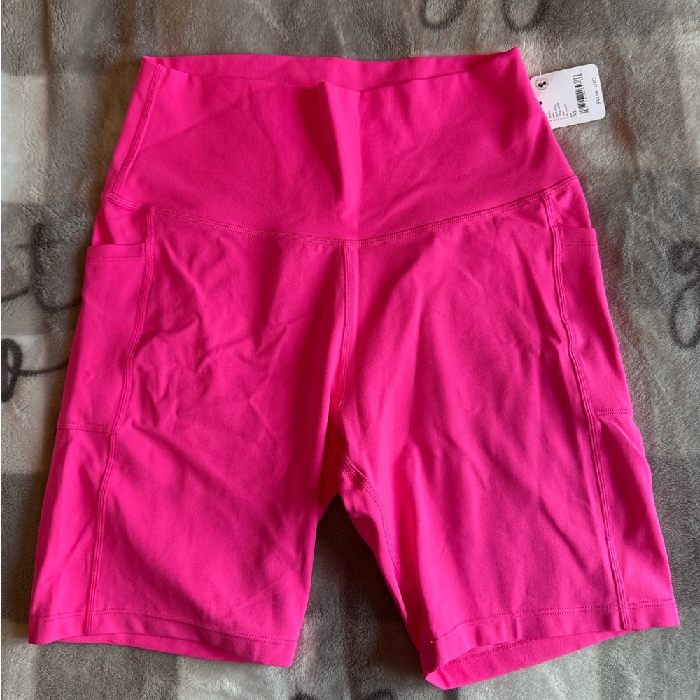Free People FP Movement High-Waist Womens Active Bike Shorts - Hot Pink